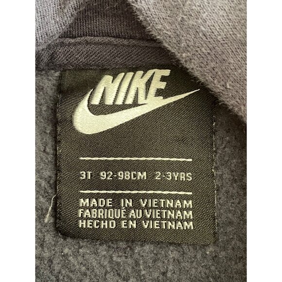 Y2K Nike Full Zip Hoodie Jacket Kids 3T Navy with Red Large Spellout Logo - Picture 4 of 5